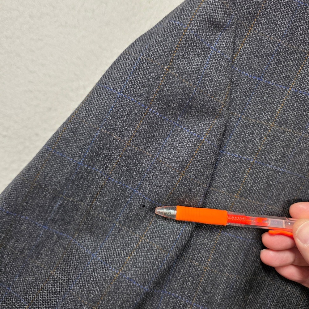 Hart Schaffner Marx Blazer Men 50L Grey Windowpane 3-Button‎ Wool Sport Coat - Picture 9 of 14
